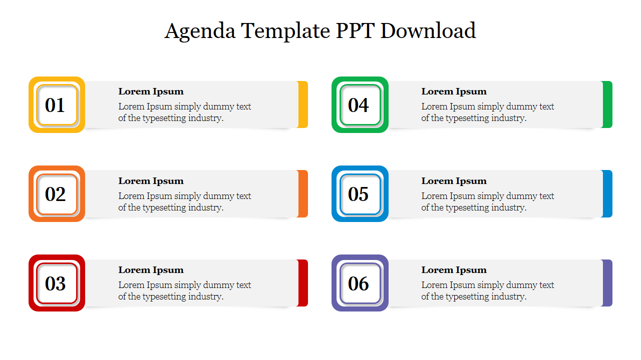 Agenda Template PPT Free Download